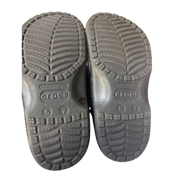 Womens Faux Fur Lined Crocs Clogs Size 7 Black - Picture 5 of 6